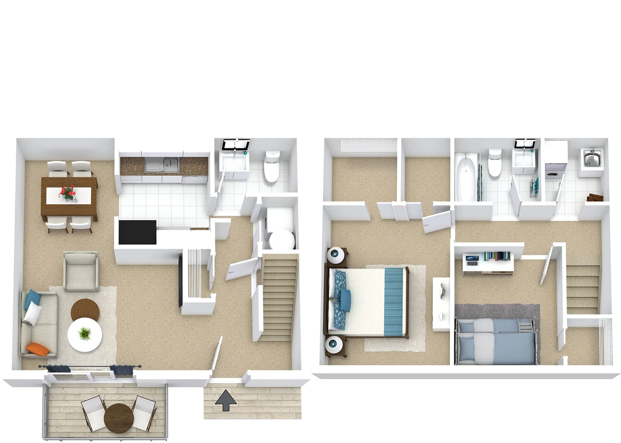 2 Bedroom | 2 Bathroom Townhome
