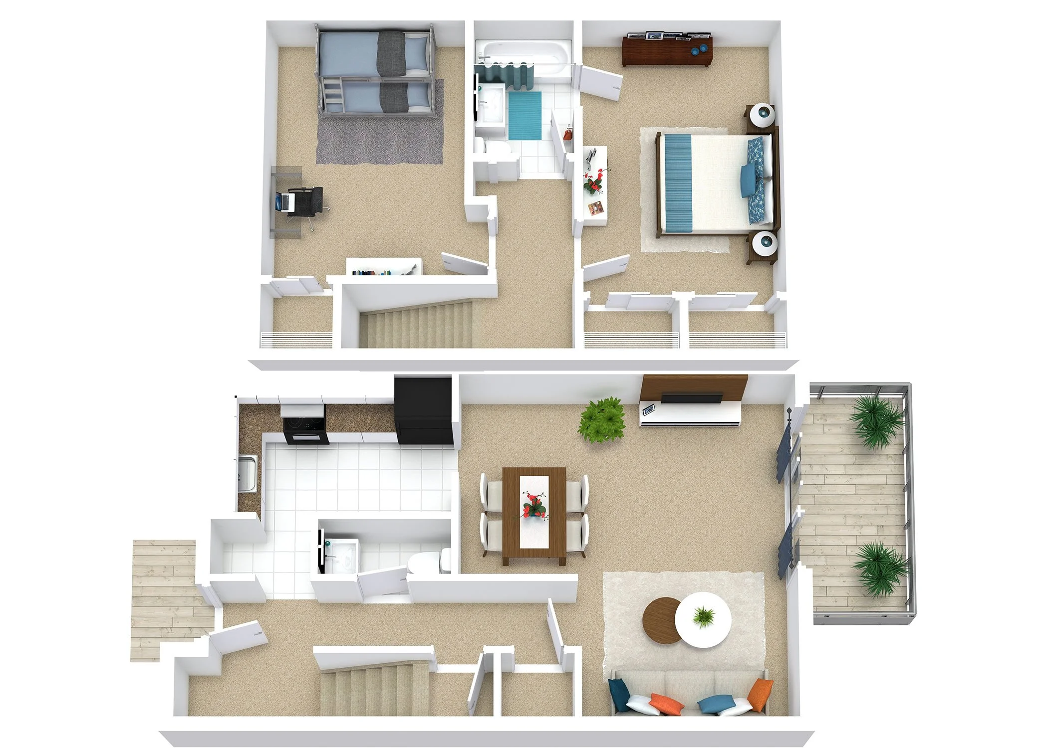 2 Bedroom | 1 Bathroom Townhome