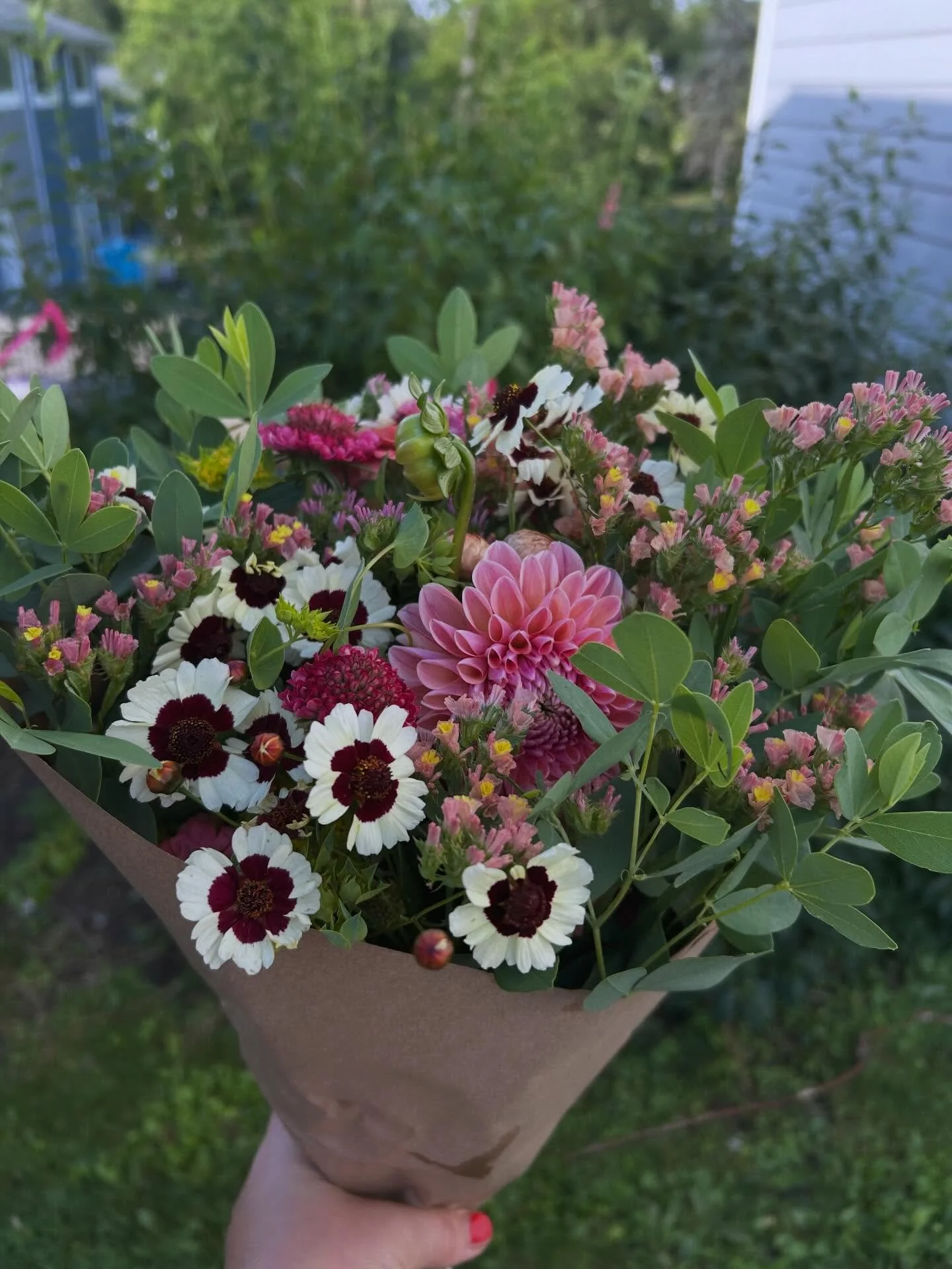First bouquet of 2026 with a dahlia tucked in there 💕