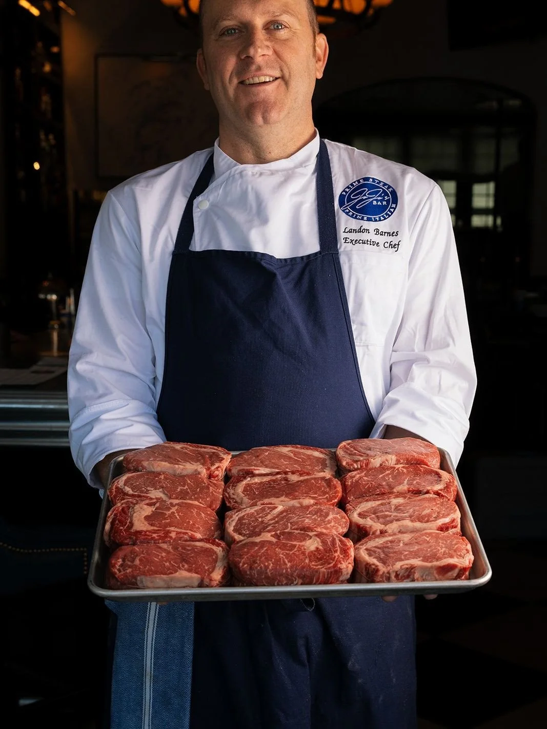 Here's chef &amp; his fresh cut protein bars.