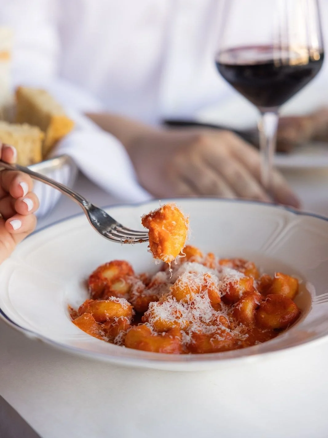 The first bite of Monday night.