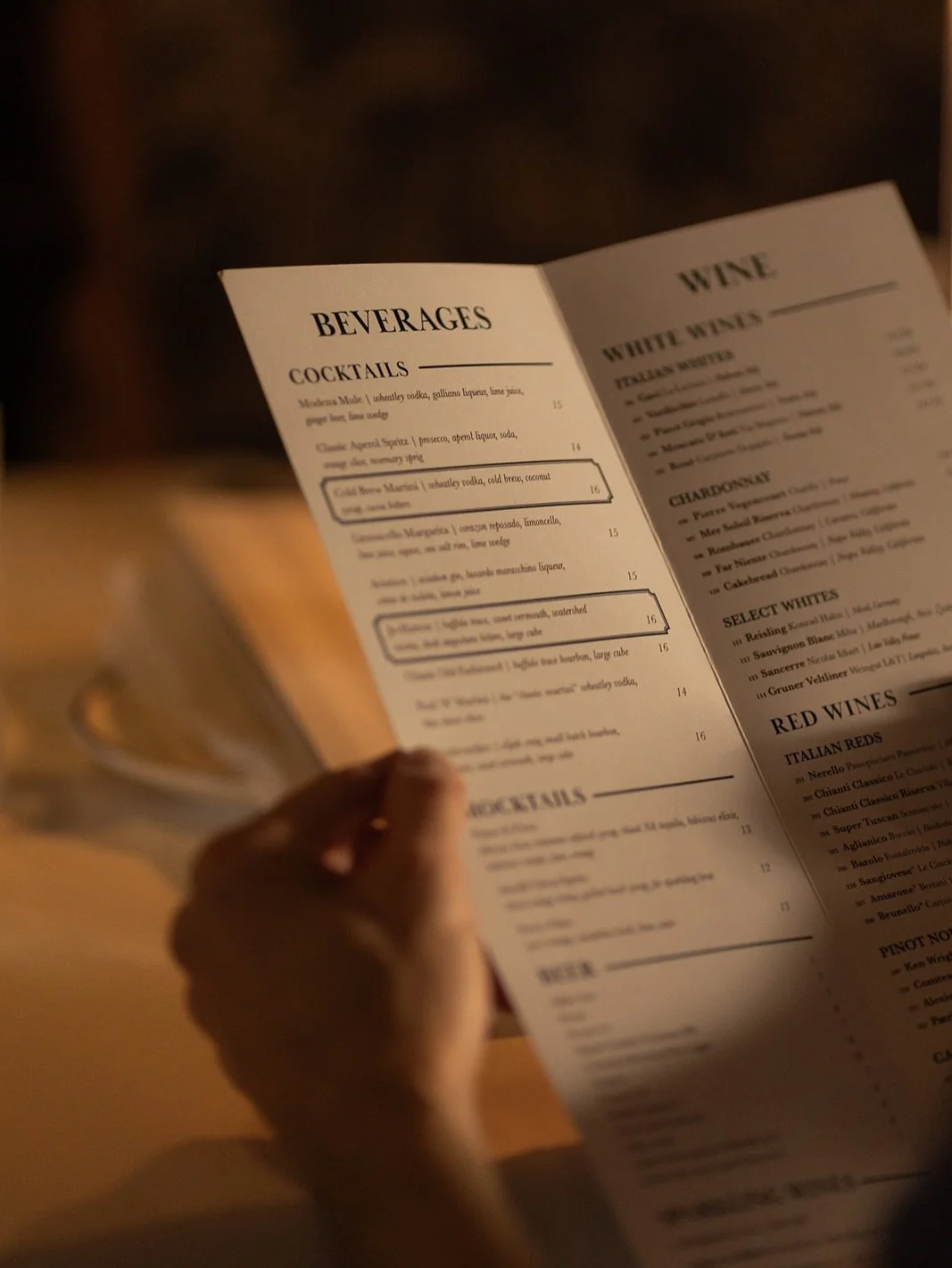 The menu reads &ldquo;stay awhile&rdquo;.