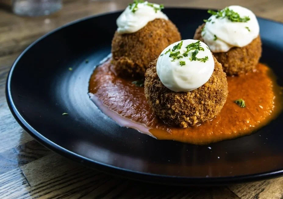 Your weekend specials! 

ARANCINI FRUTTI DI MARE
GLUTEN FREE
italian crispy rice balls with lobster, calamari, and shrimp. served w/
brava sauce &amp; aioli

HEARTY BEEF STEW (not pictured but delicious)
GLUTEN FREE
beef stew served with duchess pota