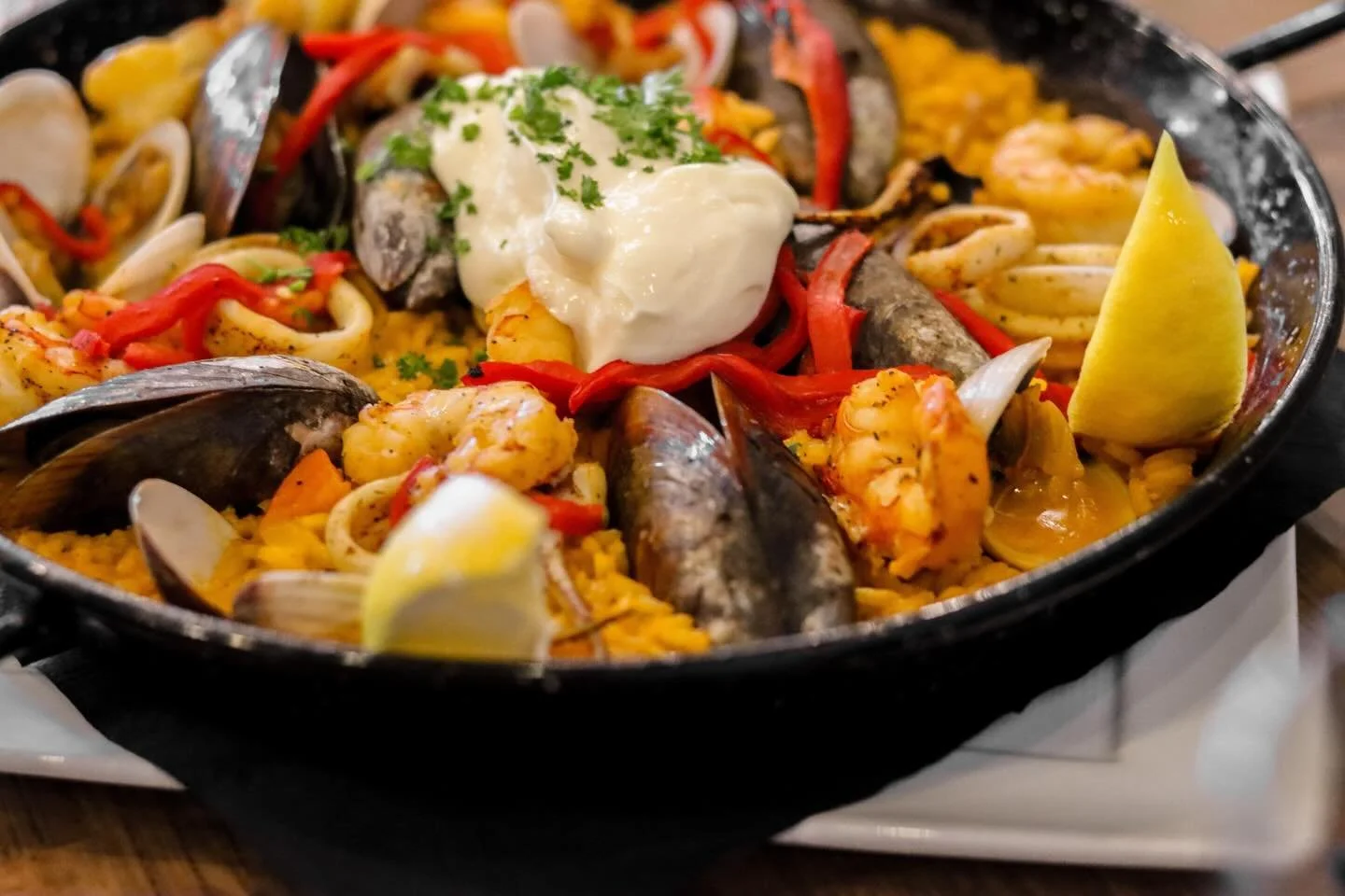Happy Paella Day! 🥘

Come join us for lunch or snag an open spot for dinner &gt; link in bio to reserve 

Complimentary Sangria with Paella purchase for lunch (12-3pm) 🍹

Tapa Special: Croquettes
gluten free, nut-free
jam&oacute;n serrano, b&eacute