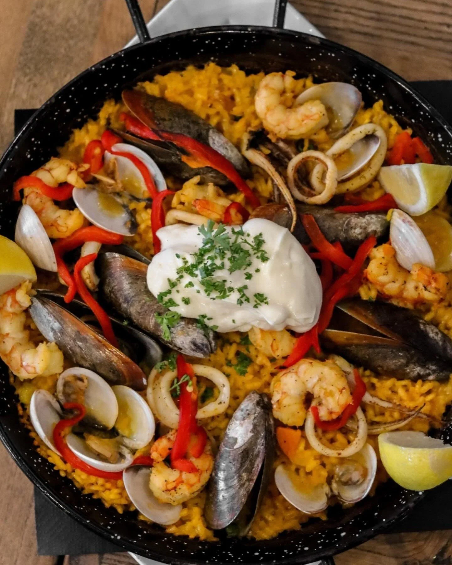 Paella Day is tomorrow! Come grab some paella and a complimentary sangria for lunch or slide into a open dinner reservation ➡ link in bio