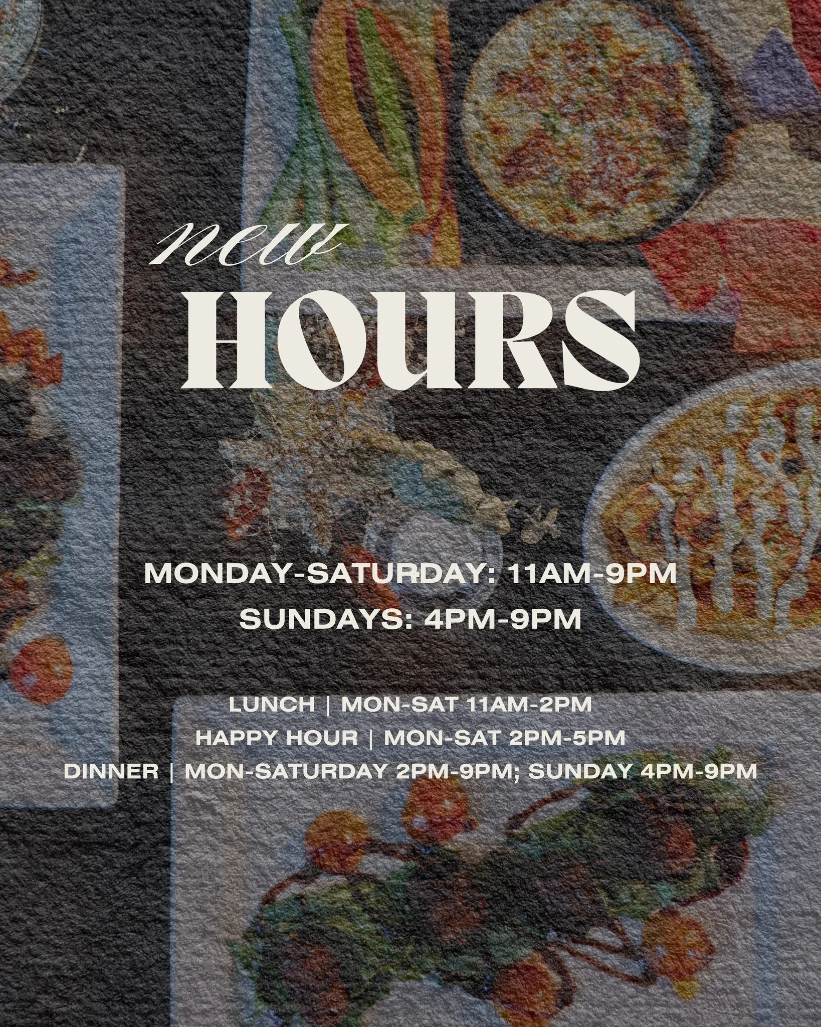 NEW EXTENDED HOURS! 🕰
With daylight savings approaching, we are now open one hour later!