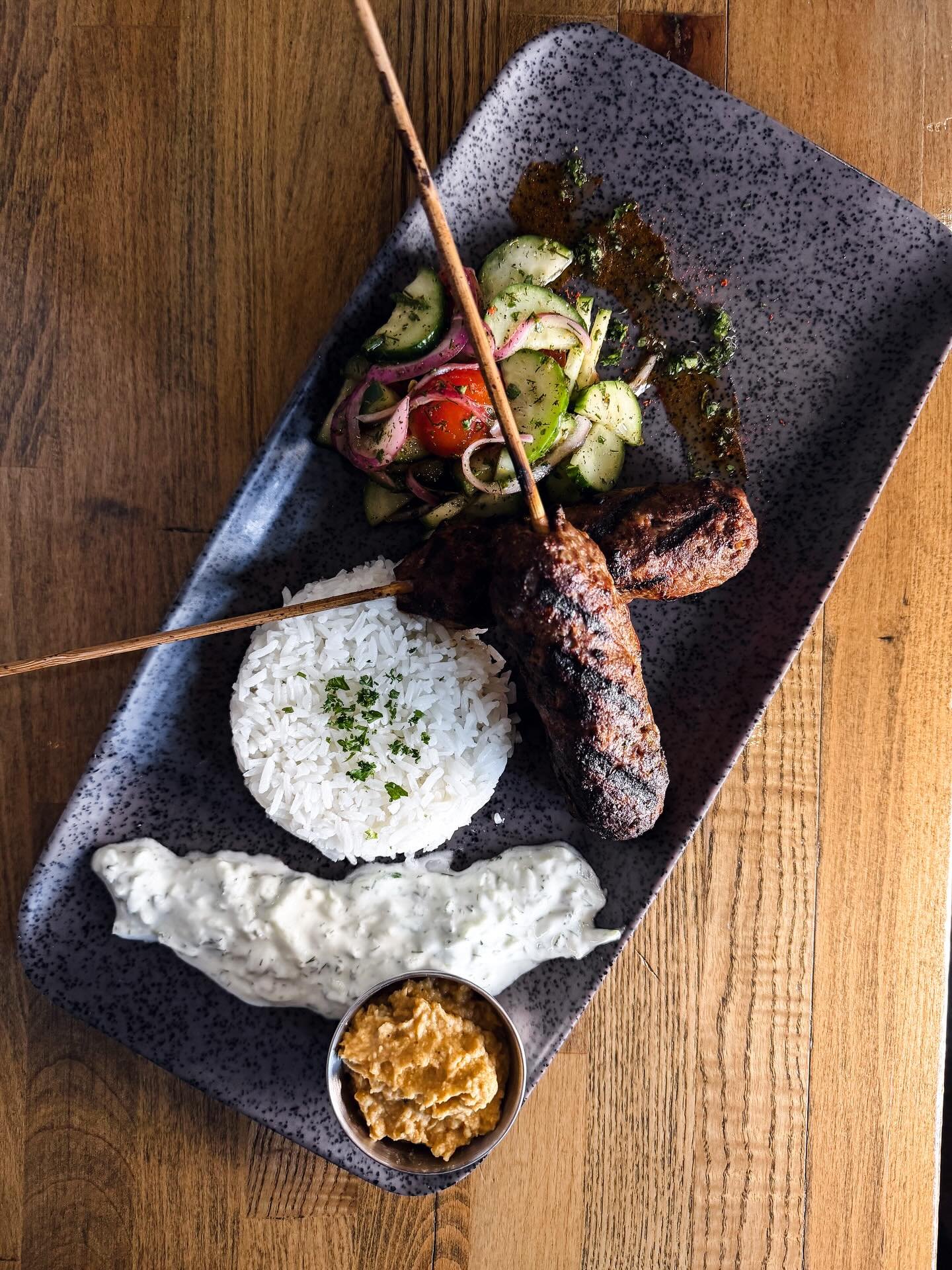 TAPA SPECIAL
ARANCINI FRUTTI DI MARE
gluten free 
italian crispy risotto balls with
lobster, calamari, and shrimp. served
w/ brava sauce &amp; aioli

ENTREE SPECIAL
BEEF KOFTA KEBABS (pictured)
gluten free
served with jasmine rice, fresh cucumber &am