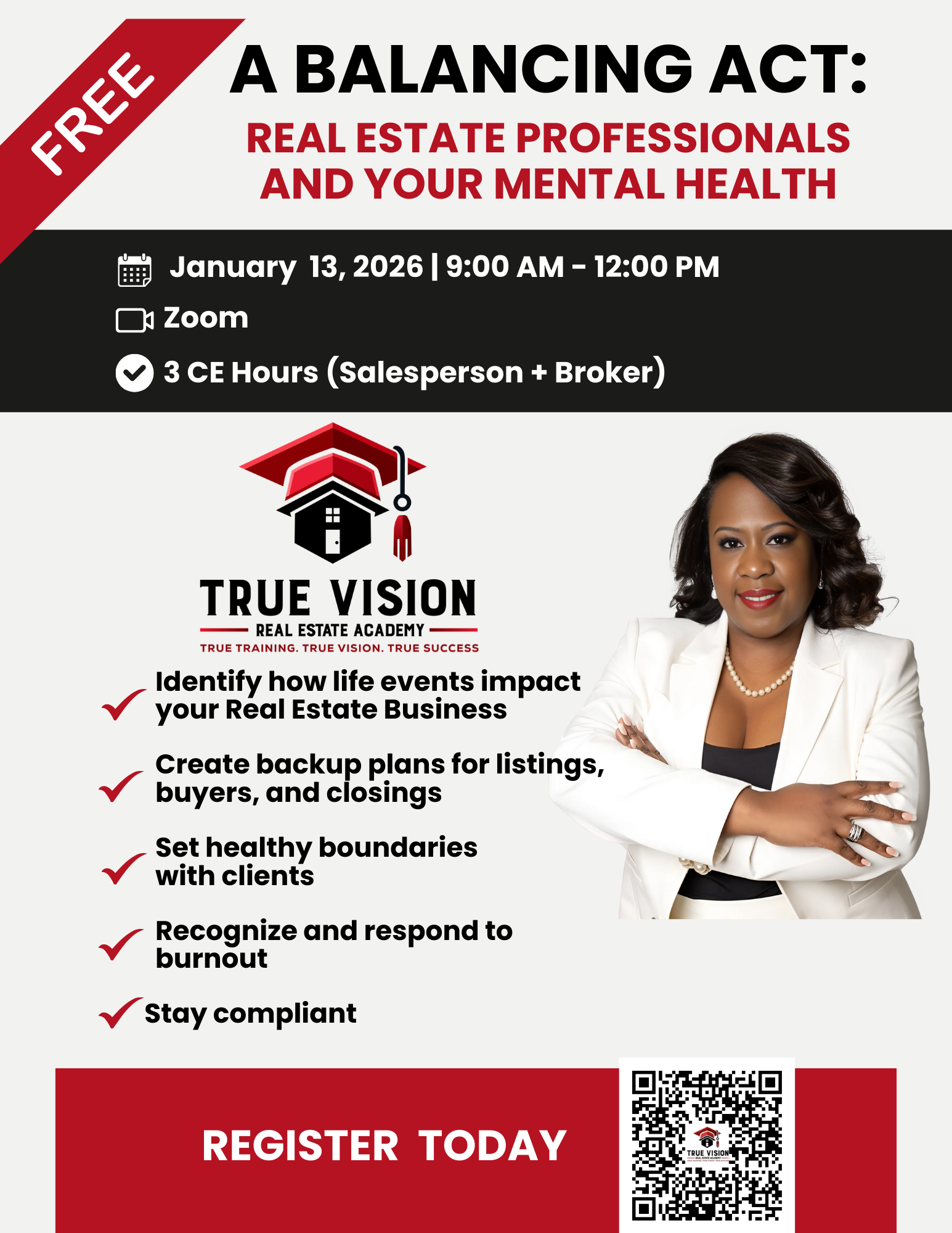 A BALANCING ACT: REAL ESTATE PROFESSIONALS AND YOUR MENTAL HEALTH (3 Hours CE)