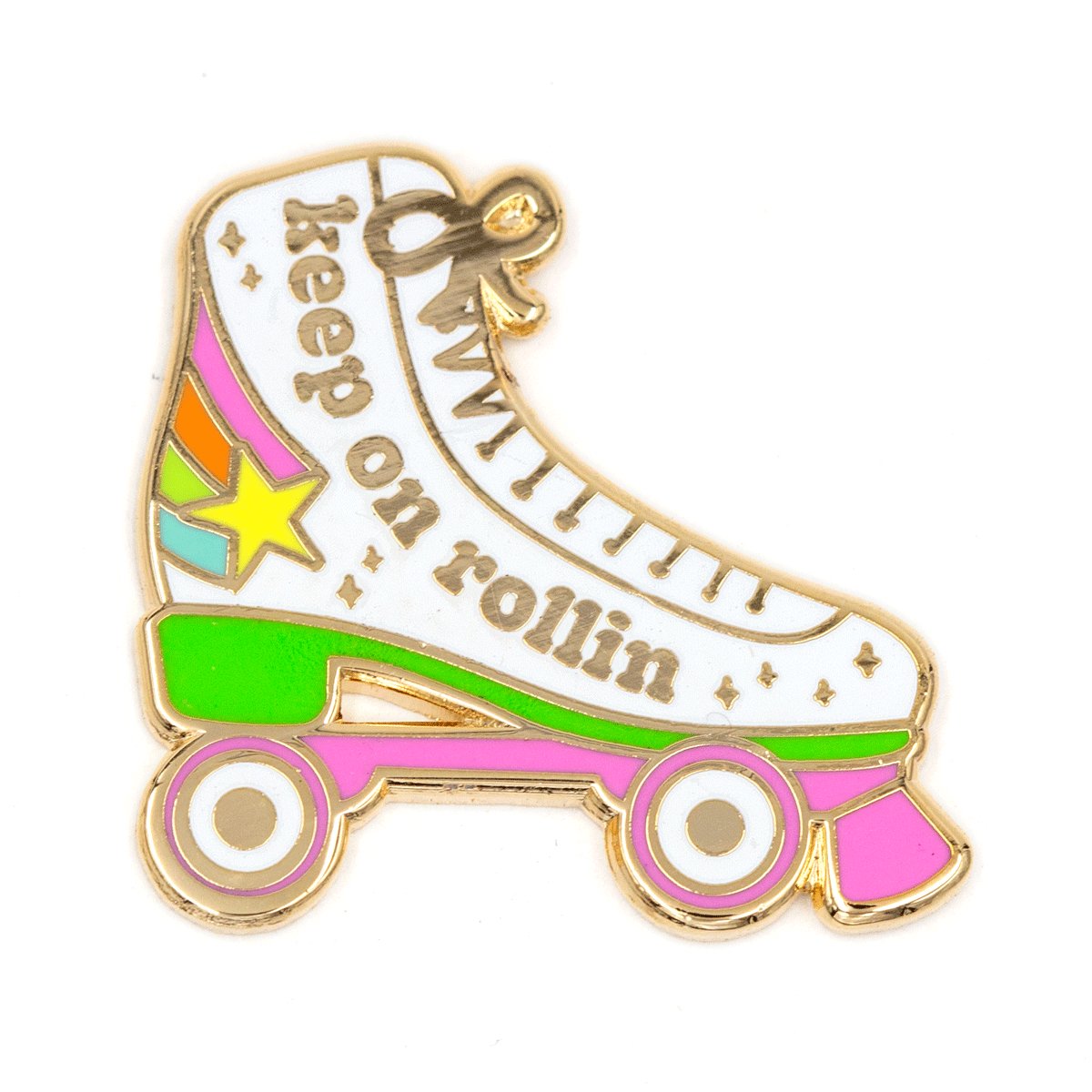 Keep On Rollin' Roller Skate Enamel Pin.jpg