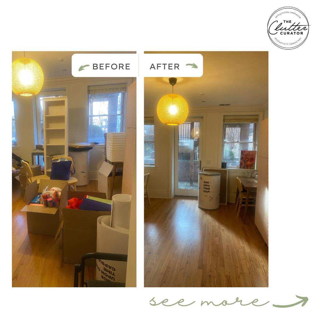 Feeling overwhelmed by your workspace? Don't worry, we can help! Check out this amazing transformation - office by day, craft studio by night! 

#thecluttercurator  #dualpurpose #organizedlife #beforeandafter