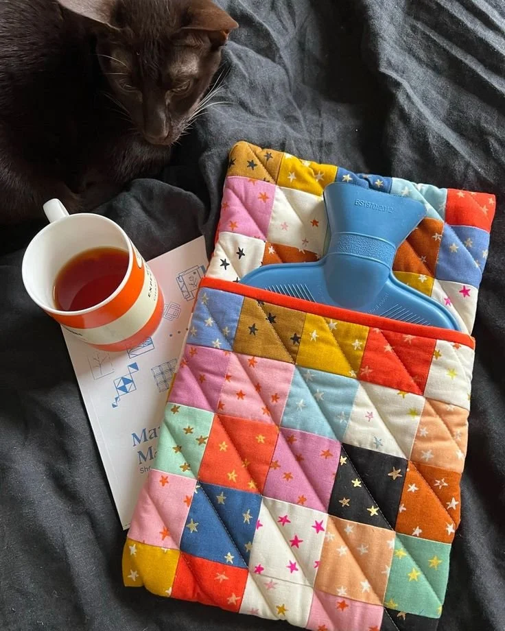 Easy Patchwork hot water bottle cover