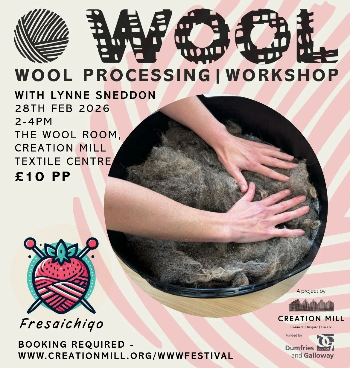 W,W&W - Wool processing with Lynne Sneddon - Saturday 28th!