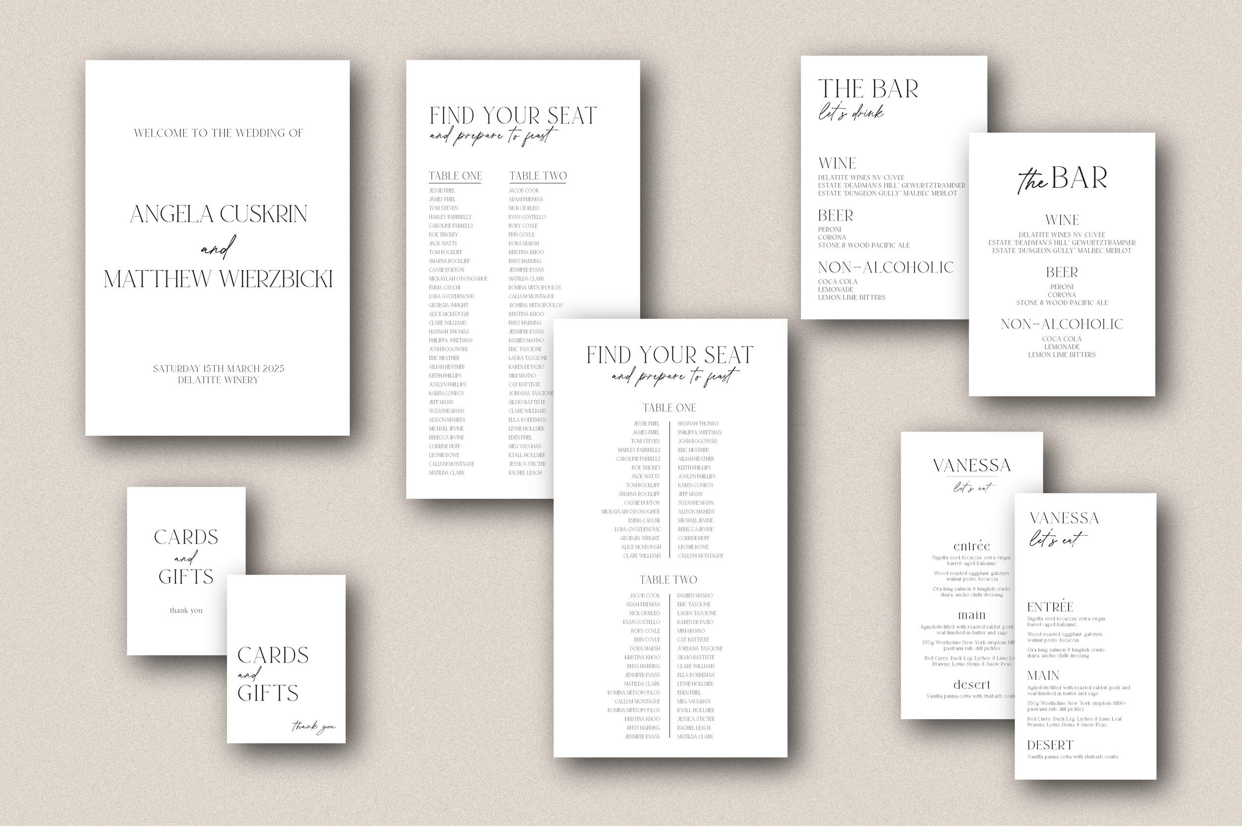 Refined and minimal stationery collection overview