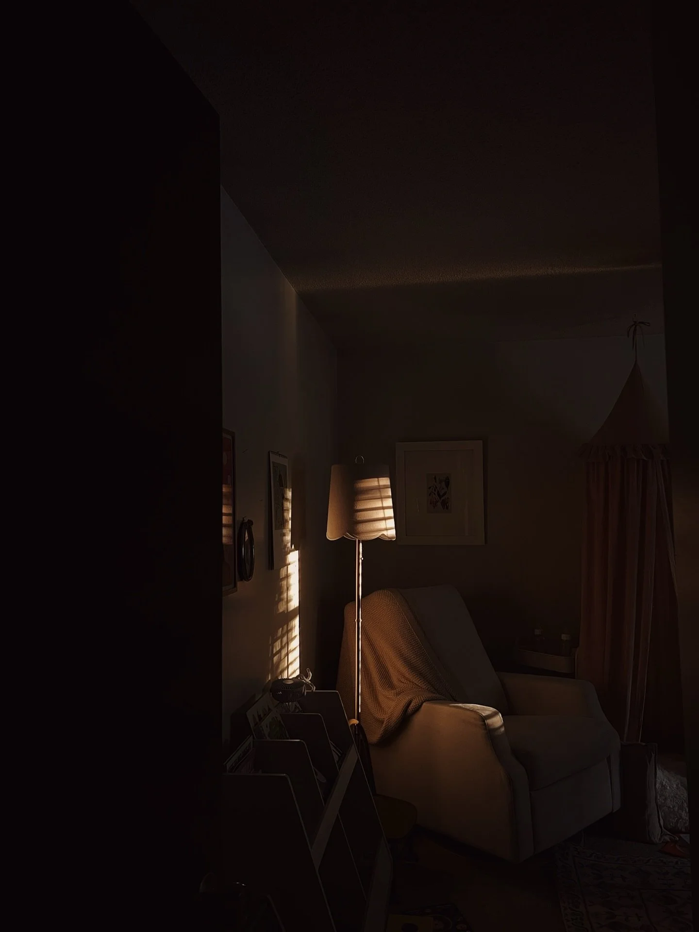 The other night while we were getting Mara ready for bed, I laid down on her nursery floor while Dan read to her in the rocker. I remember the urge to cement that moment into my memory&hellip; the soft lamp light casting a glow on her tiny perfect to