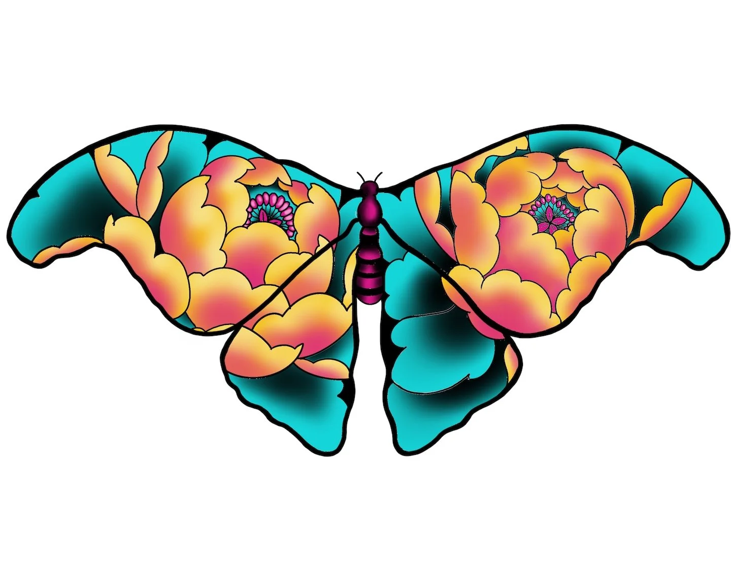 Atlas Peony Moth - Tattoo Design
