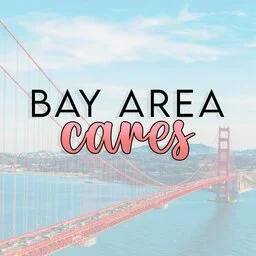 Bay Area Cares Podcast logo over a photo of the golden gate bridge with blue water and blue skies in San Francisco.