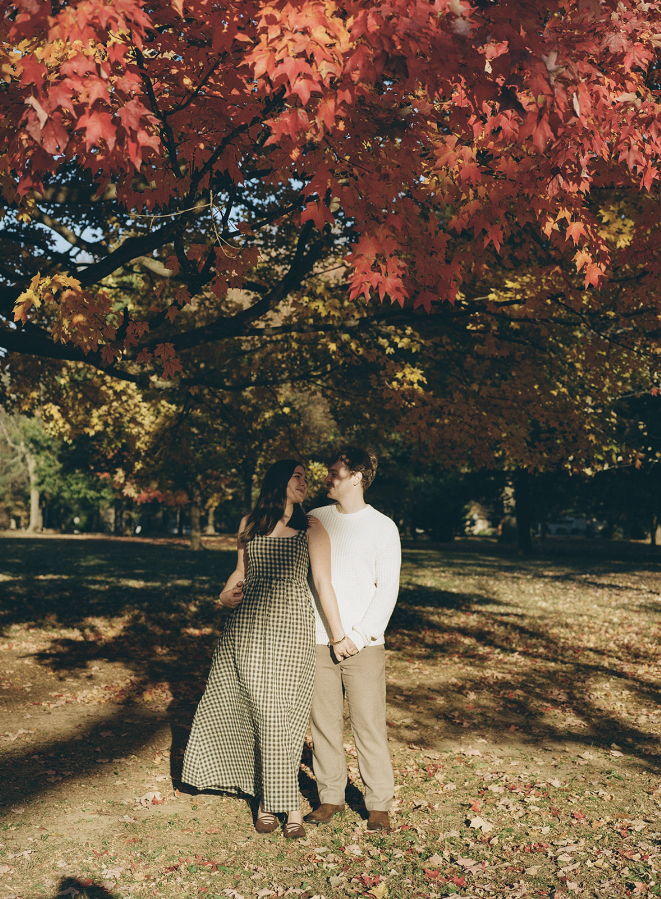 A Love Story on Film:  James and Lauren in Golden Fall Light