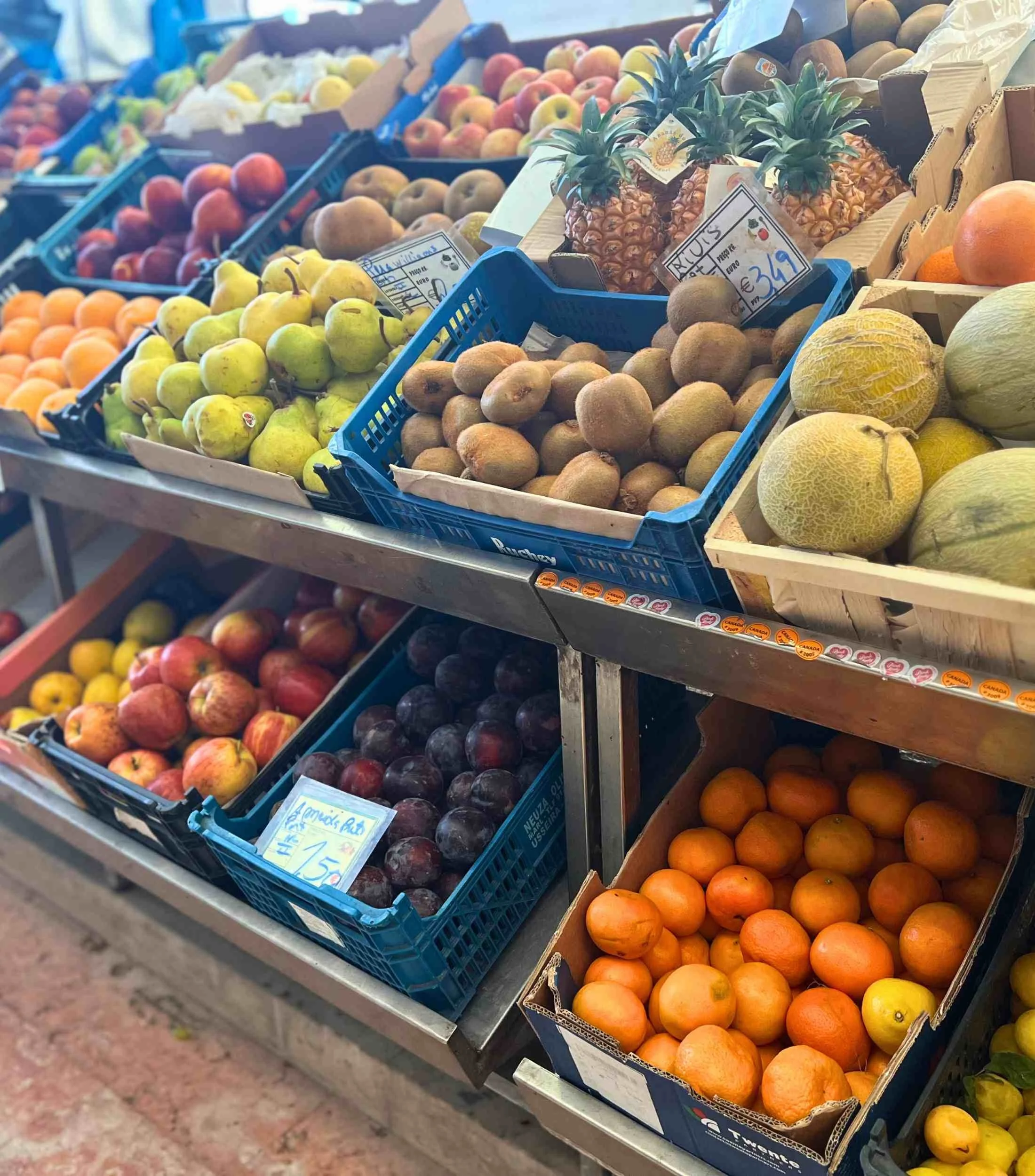 A fruit stand at the Time Out Market in Lisbon