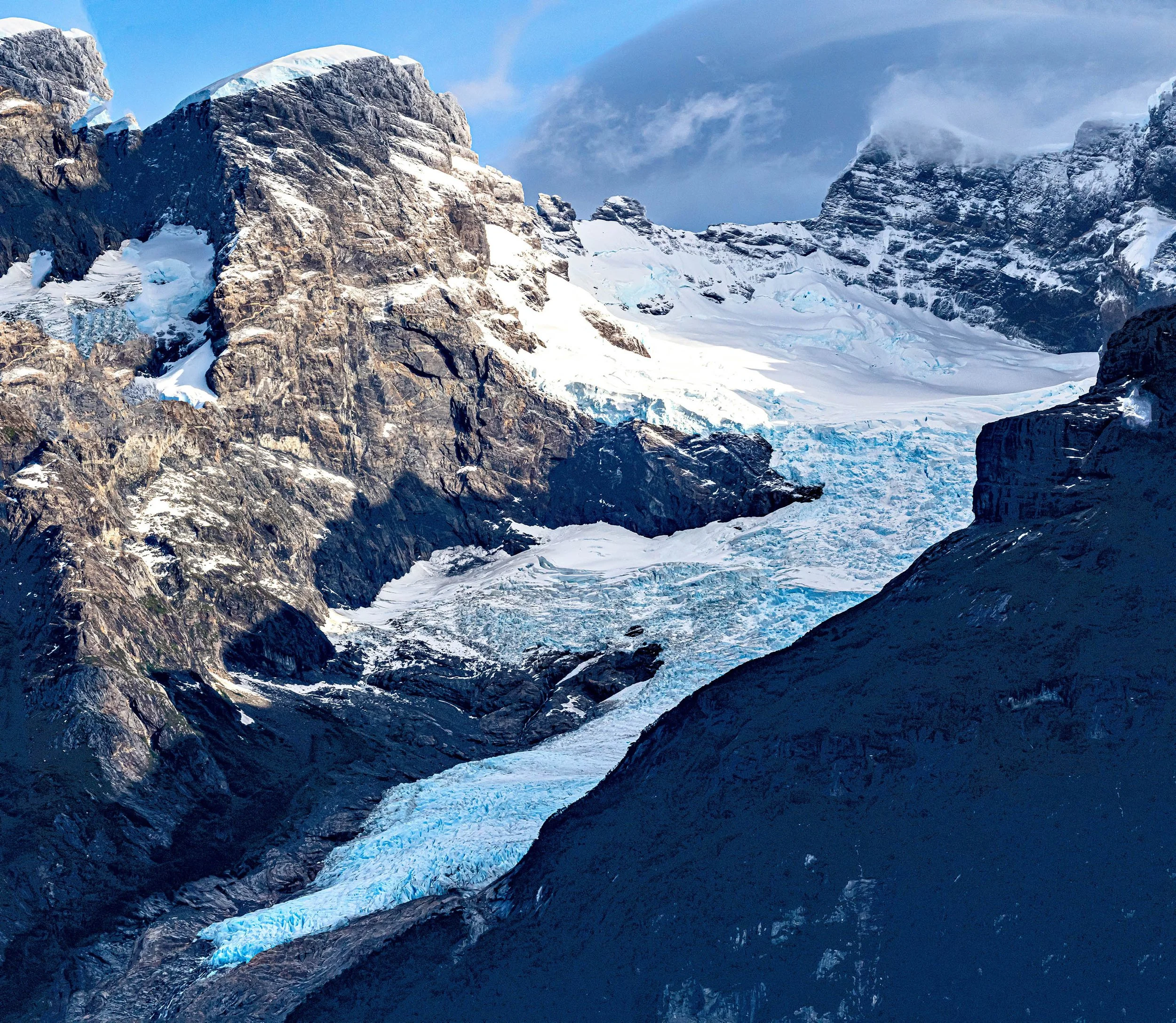 Chile • Serrano Glacier • One vein of the Serrano Glacier at the top • Mar 27, 2024