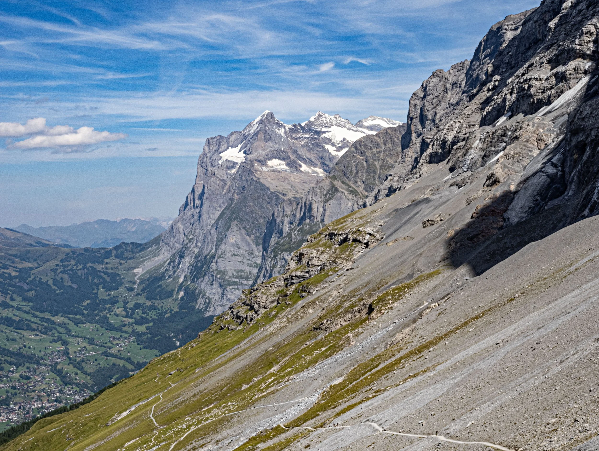 Switzerland • Grindelwald • Hikers on the Eiger Trail under the mountain • Aug 26, 2025