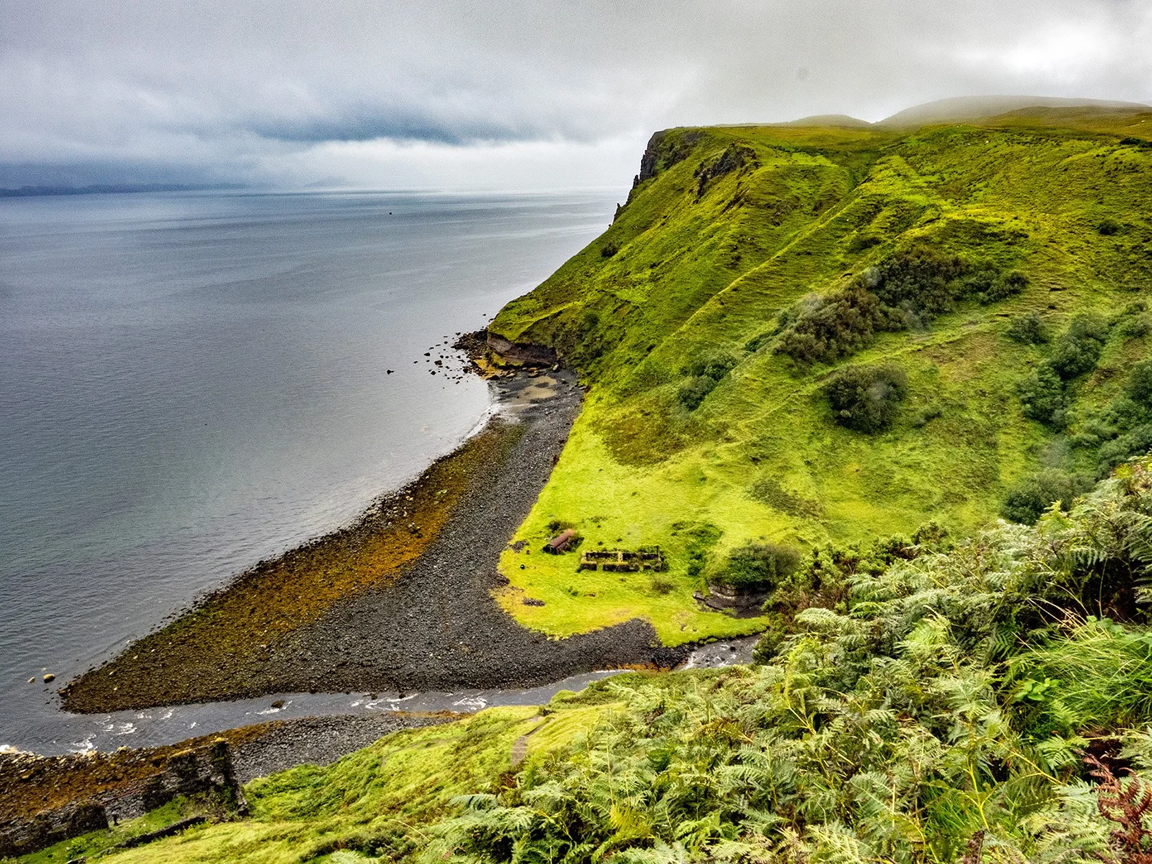 Scotland • Isle of Skye • Lealt Falls • Mouth of the falls with remains of old factory • Aug 11, 2025