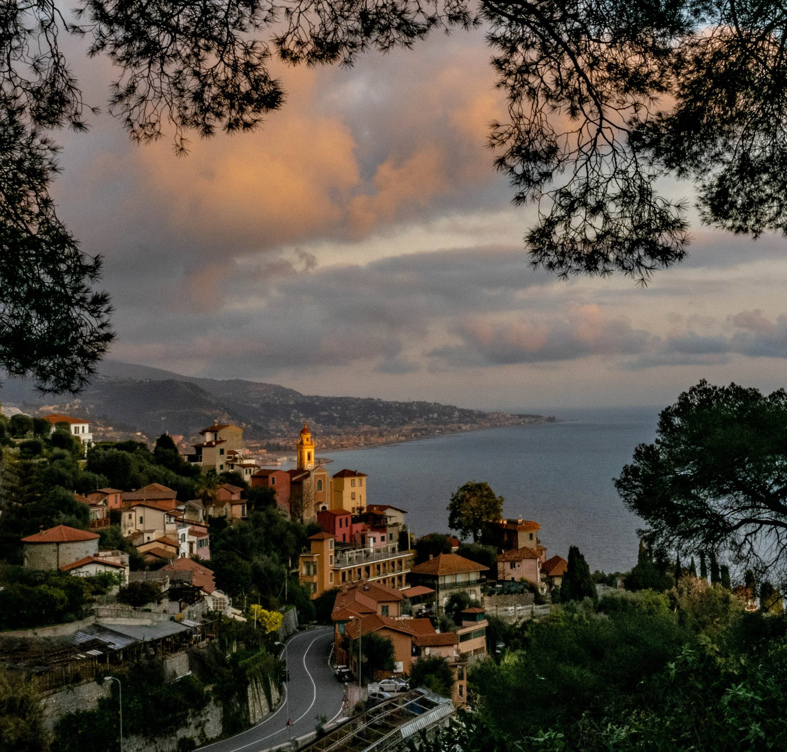 Italy • Italian Riviera • La Mortola • Village at sunset • Jan 23, 2024
