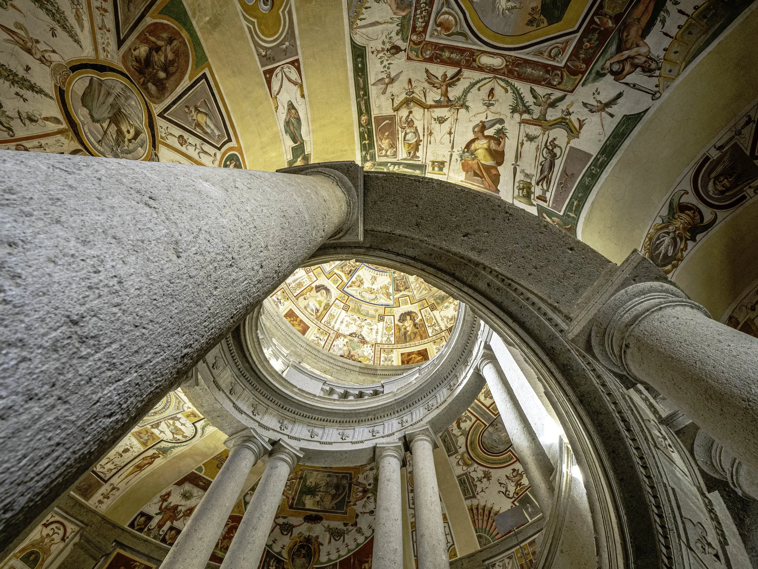Italy • Near Rome • Caprarola • Villa Farnese view from the bottom of the staircase to the cupola • Apr 1, 2023