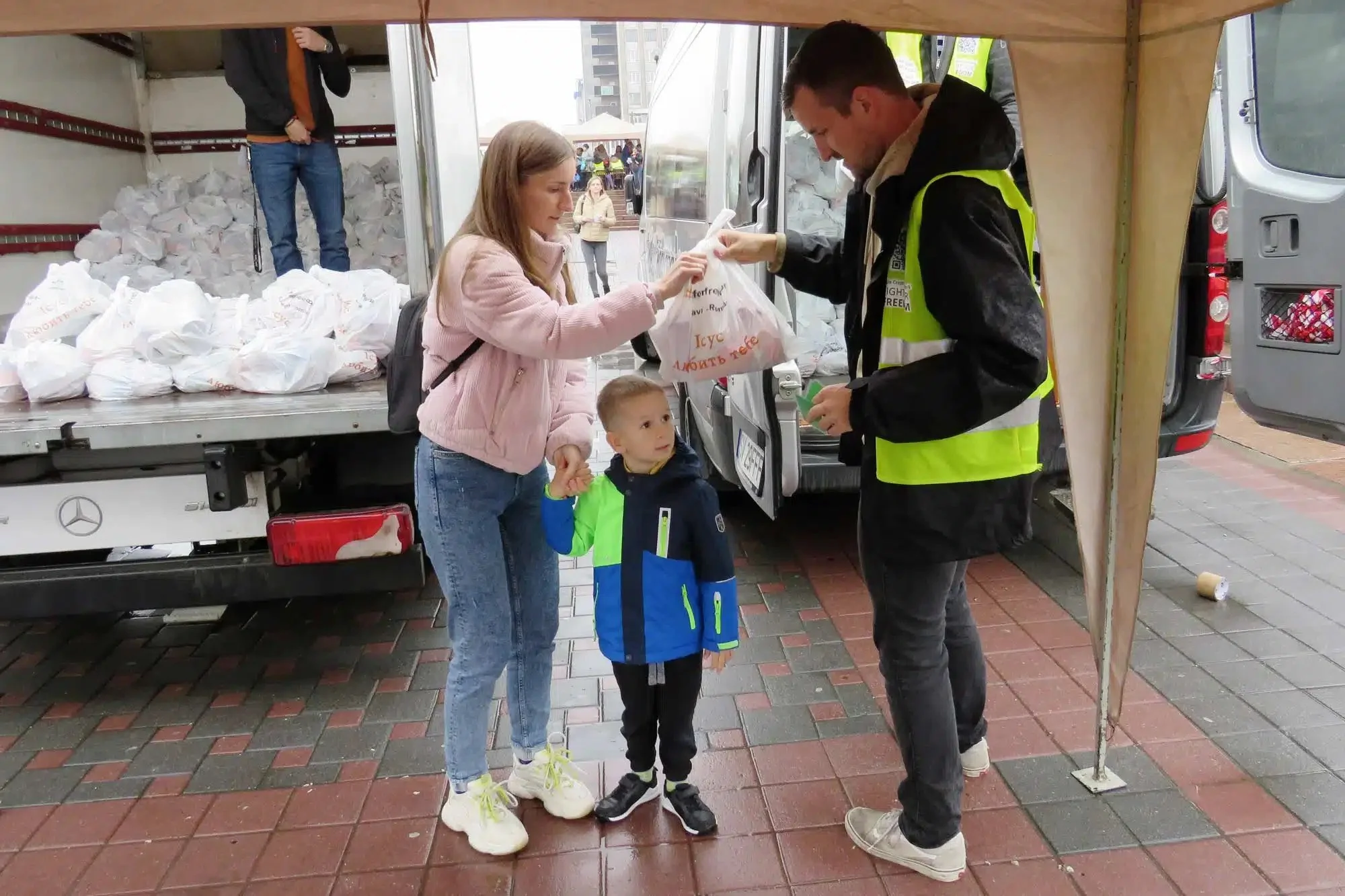   Regularly supplied food kits from Convoy of Hope are distributed in Ukraine.  