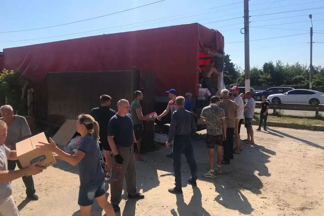  Relief supplies from Convoy of Hope are delivered at an undisclosed location in Ukraine.  