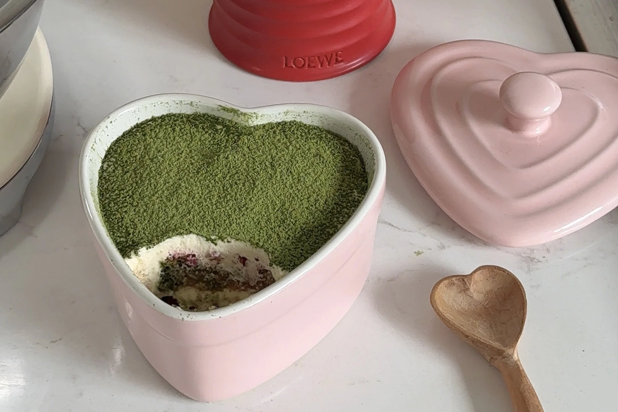 strawberry matcha tiramisu.