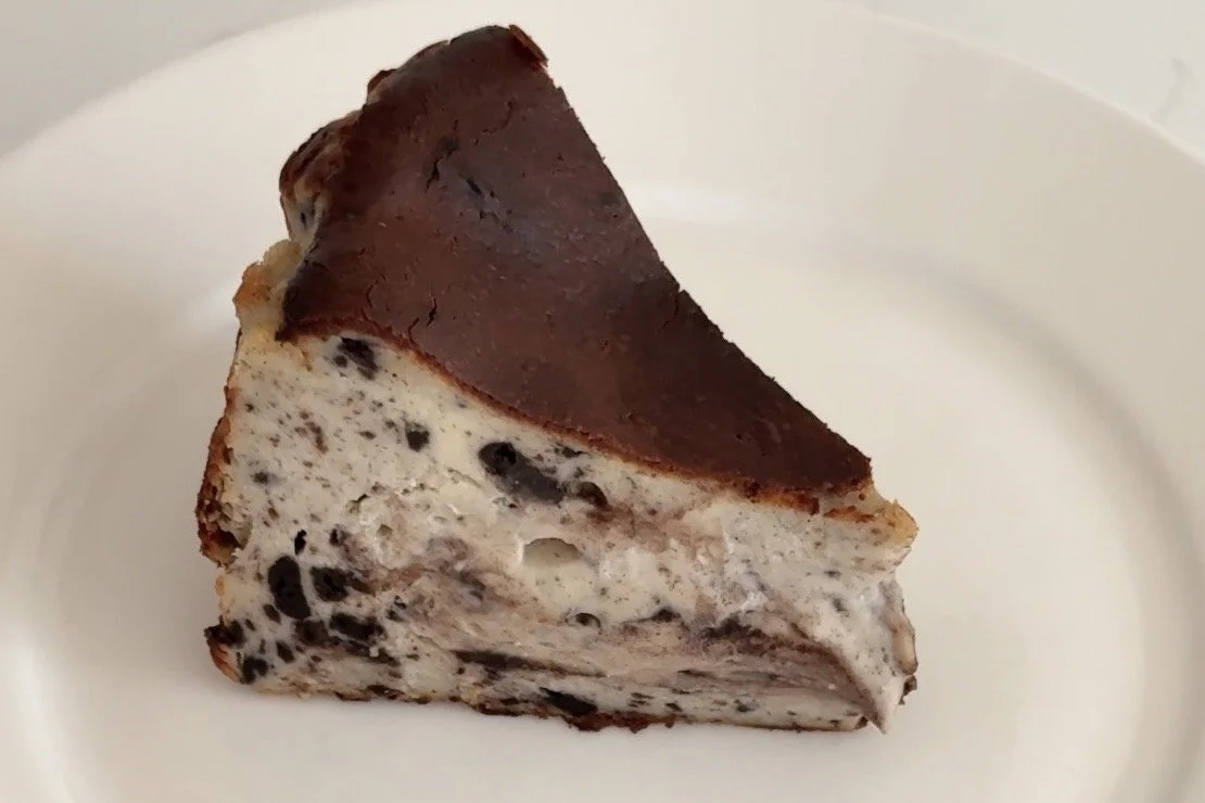cookies &amp; cream basque cheesecake.