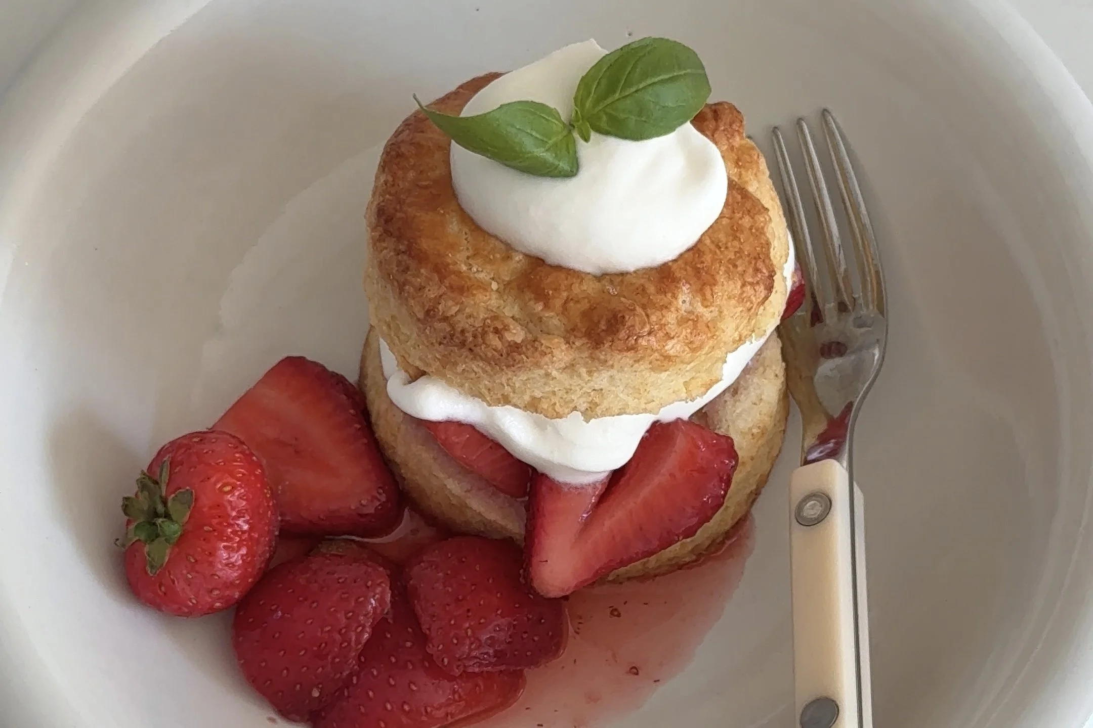 strawberry basil shortcakes.