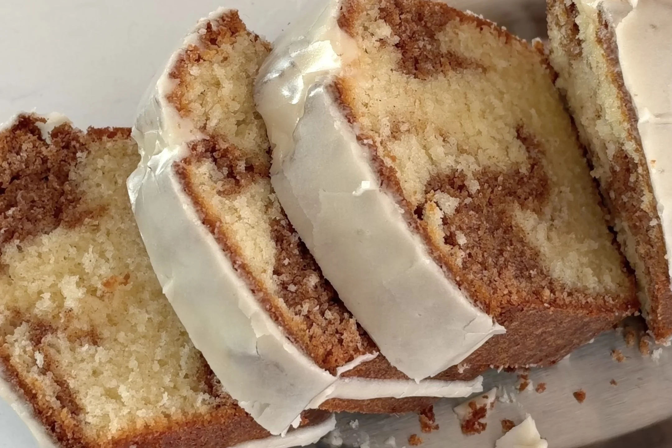 cinnamon swirl loaf cake.