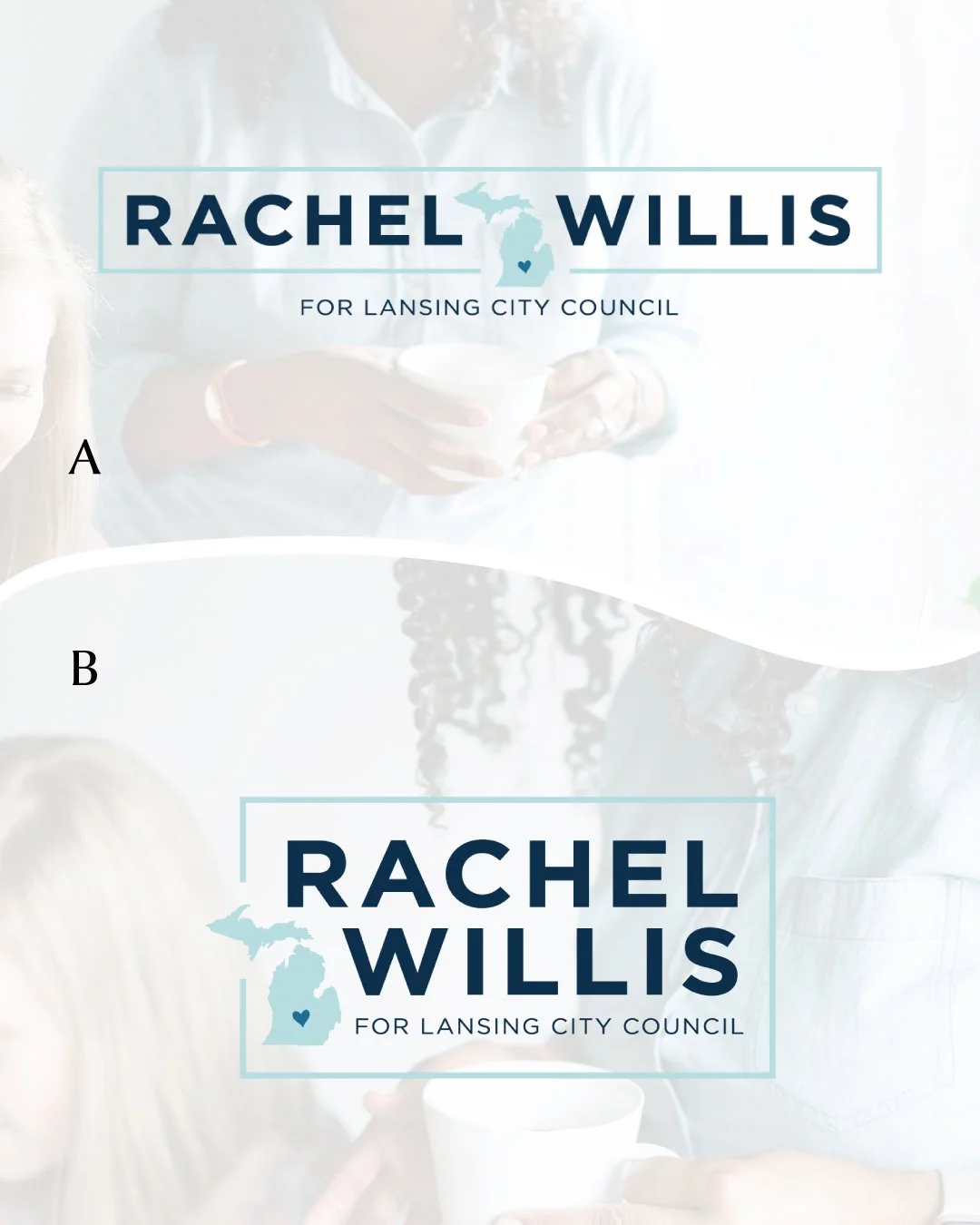 Which logo speaks to you most - A or B?

Truthfully, when you receive your logo suite back from Happy Type Design, you'll get several variations each serving a different purpose for use in different placements or scenarios. Don't have multiple versio