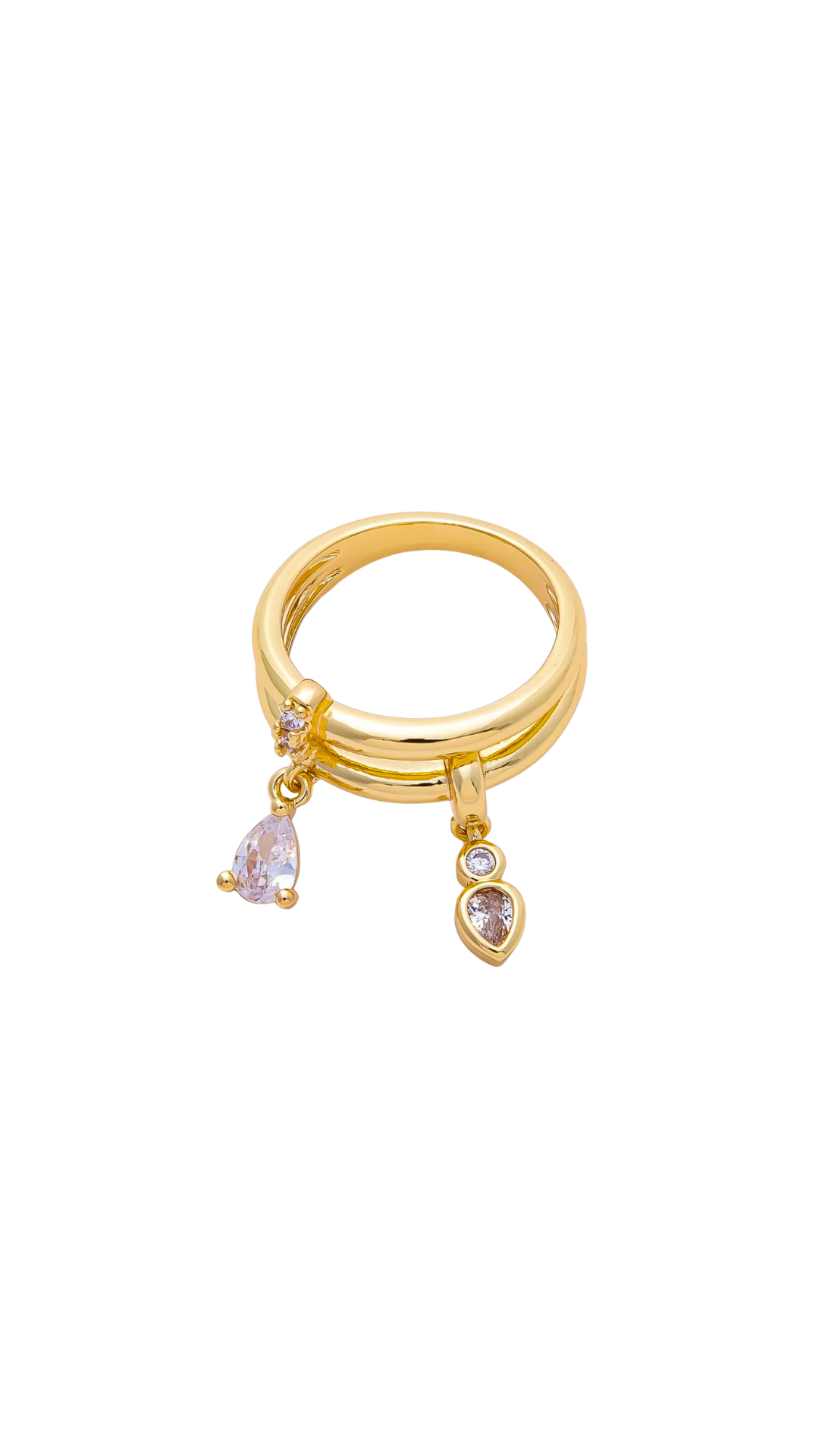 Multi Crystal Charm Ring