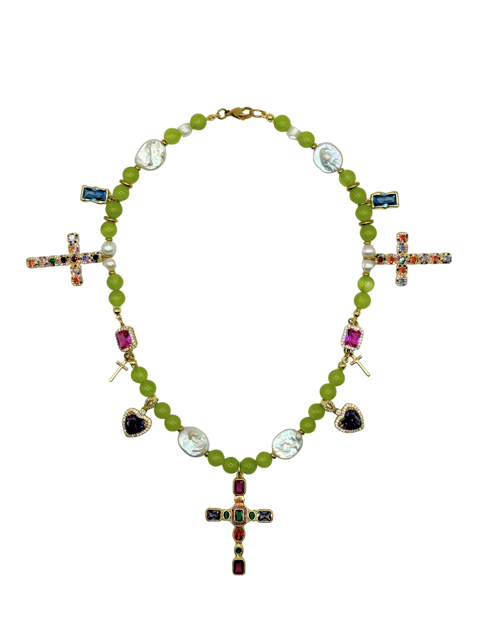 Salvation Pearl & Crystal Necklace