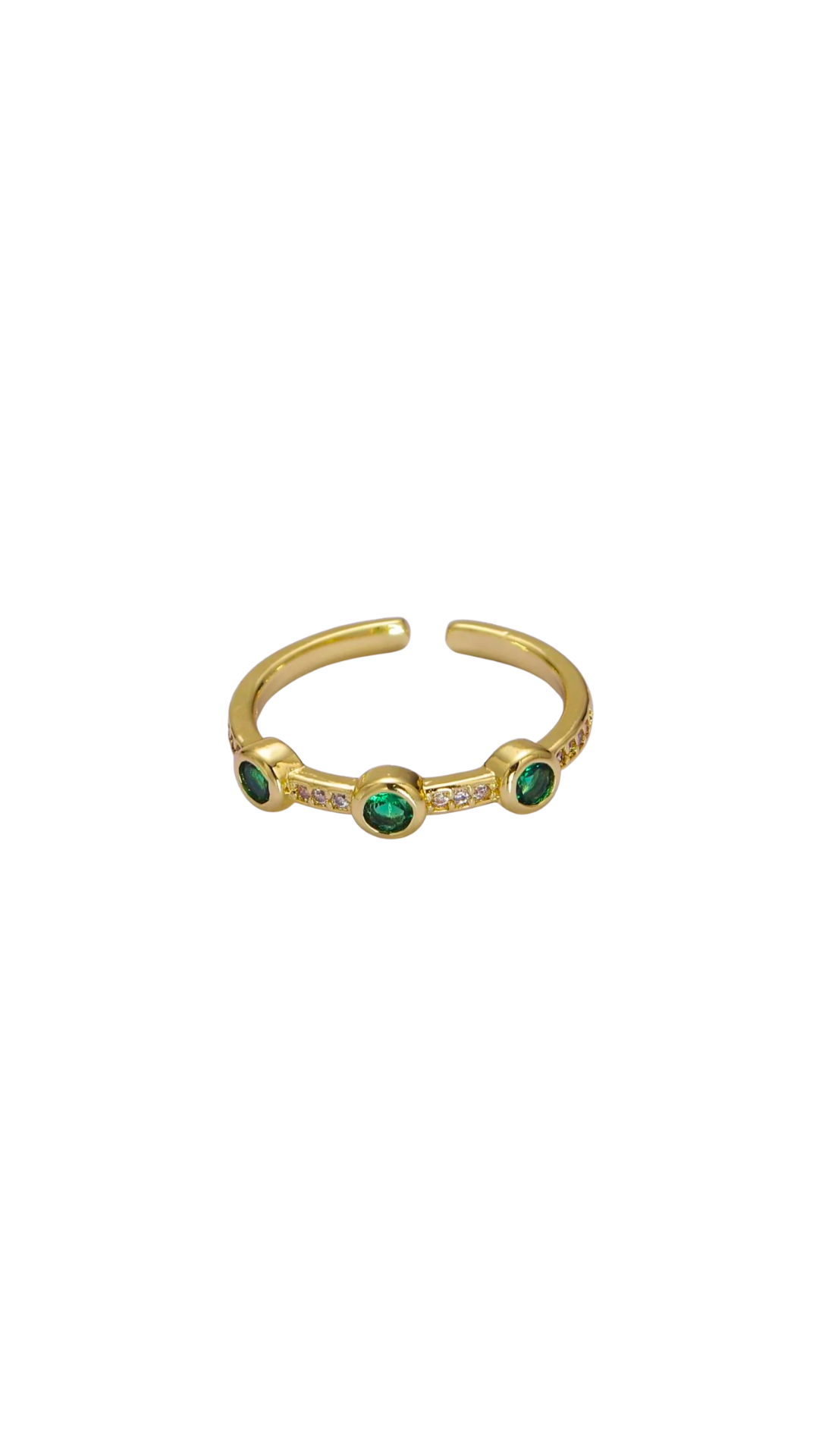Emerald Green Adjustable Ring
