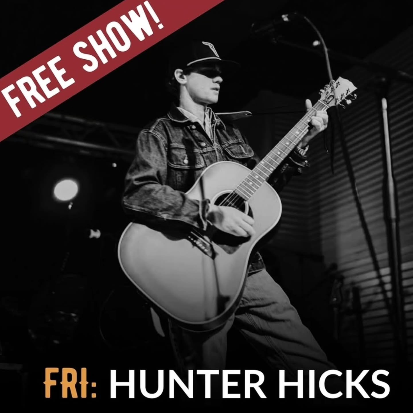@hunterlhicks is making his way back to Corpus Christi this Friday and you're in luck because it's a FREE show! Hunter has recently opened for Stoney LaRue at @brewsterstreet and Hudson Westbrook in the past. Grab your crew and get out there early!

