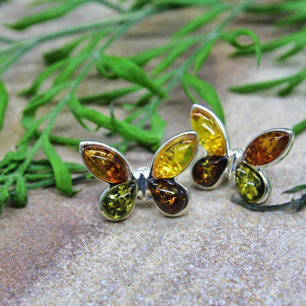 Silver butterfly sales earrings studs