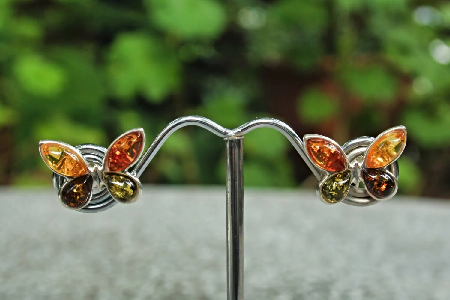 Multi Baltic Amber Butterfly Stud Earrings Aspire Gallery