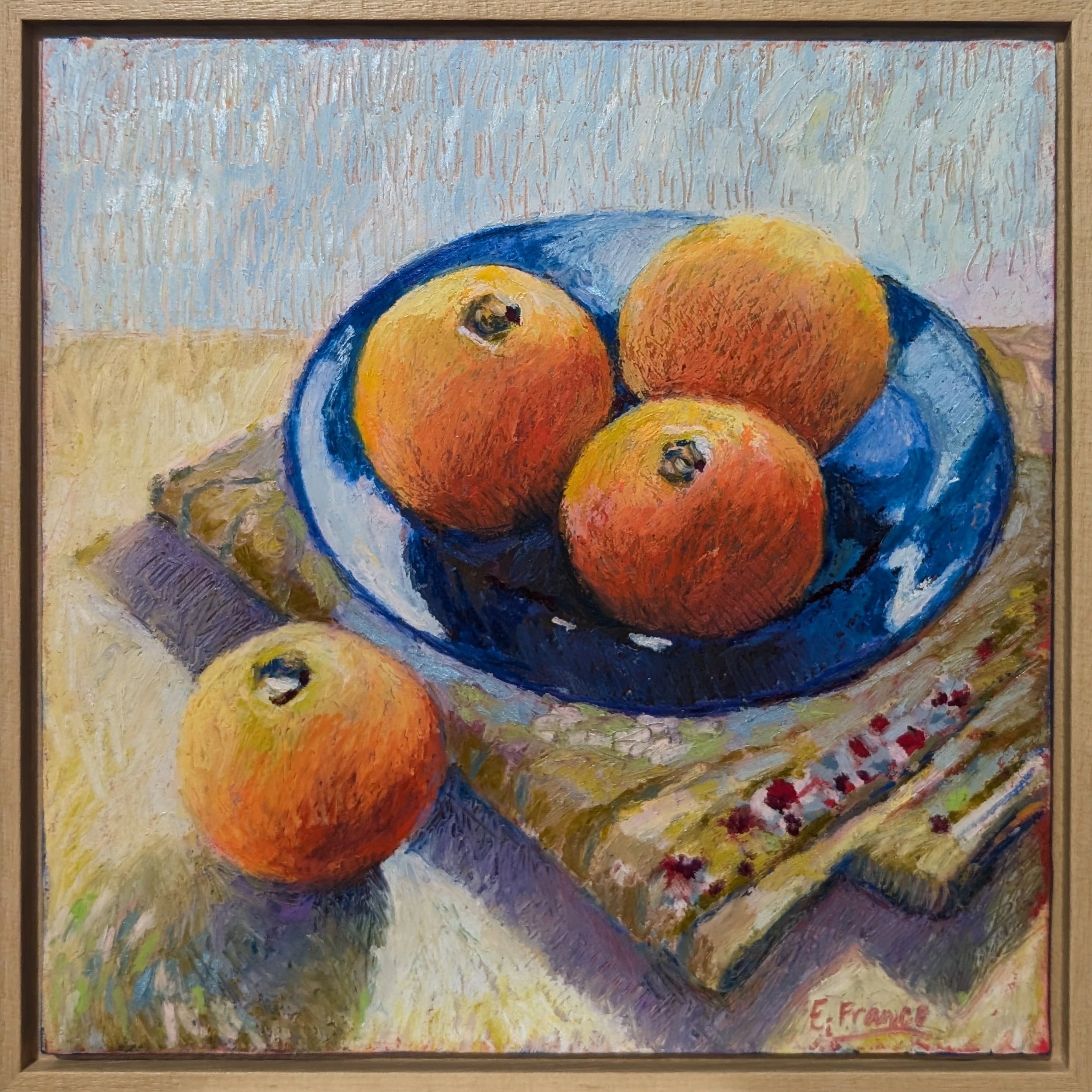 Blue Bowl with Oranges