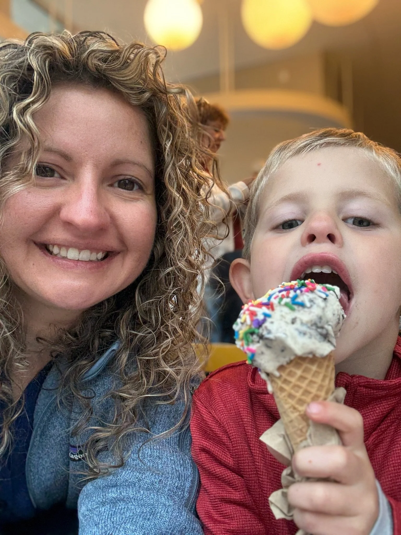 Felicia and Nolan at Mitchel's Ice Cream in Cleveland