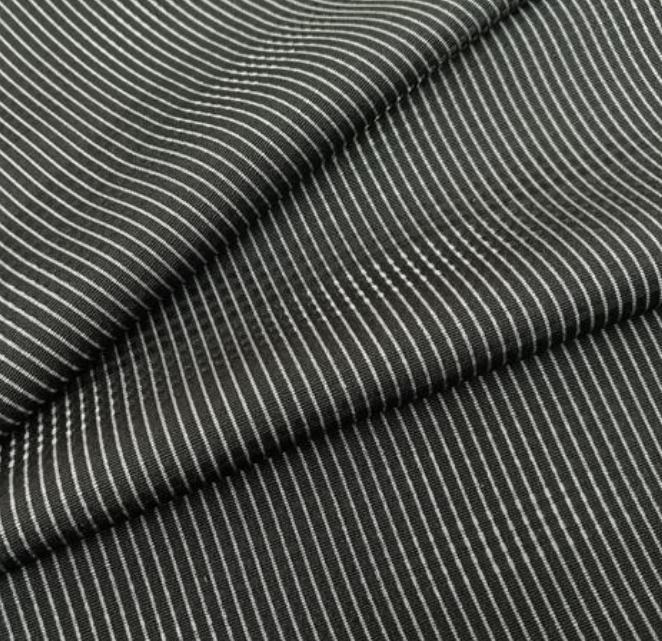 Black Illusion Stripes Kimono Silk Fabric RT53