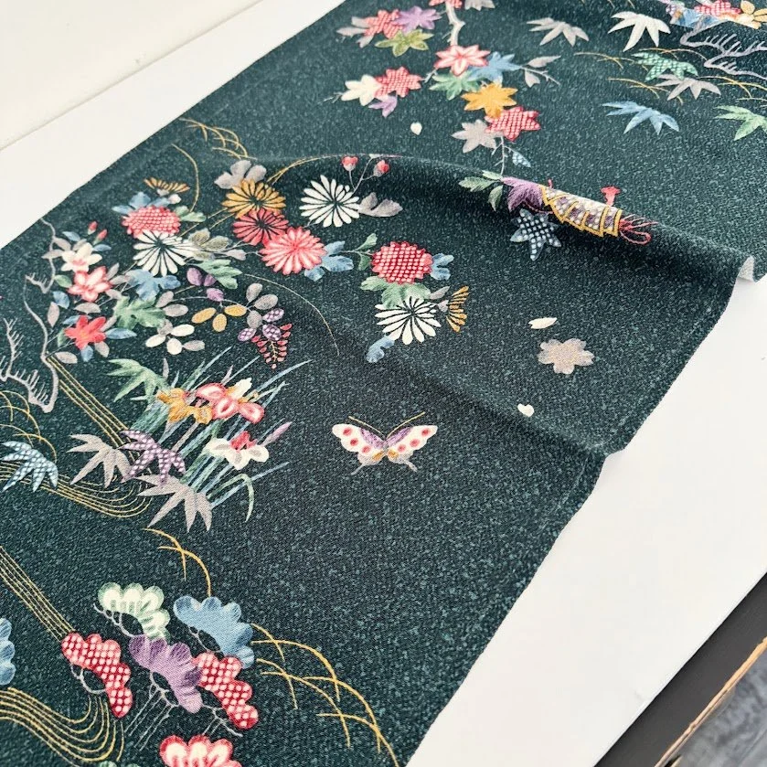 Secret Utopia Hand Painted Chirimen Kimono Silk CL9