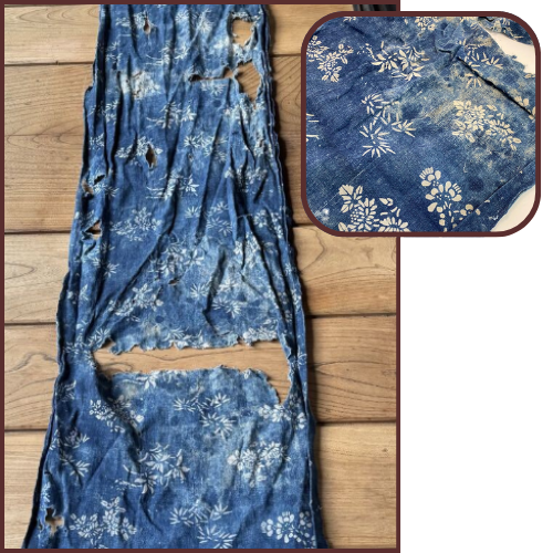 Rare! True Boro 19th Century 1890s Indigo Dyed Cotton