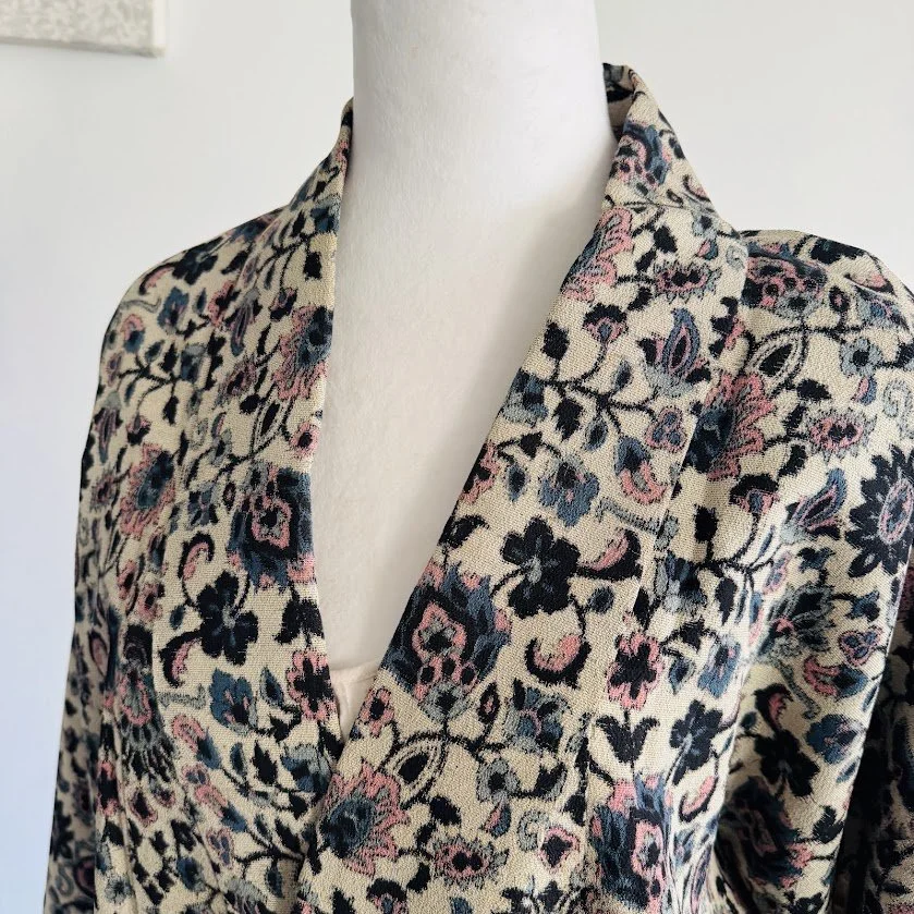 Paisley Rosette LONG Omeshi Antique Silk Robe