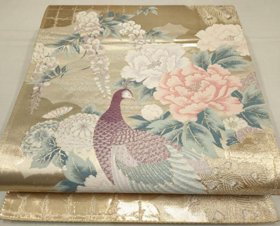 Peacock Nishijin Brocade Obi Belt 4915