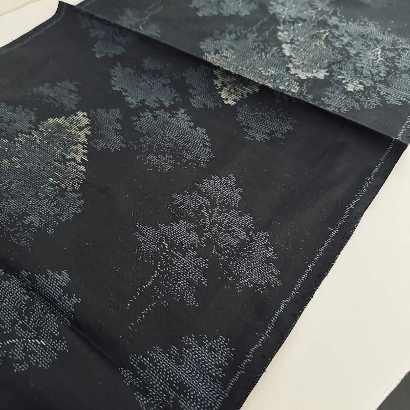 Deep Forest Indigo Mud Dyed Oshima Tsumugi Silk OV46