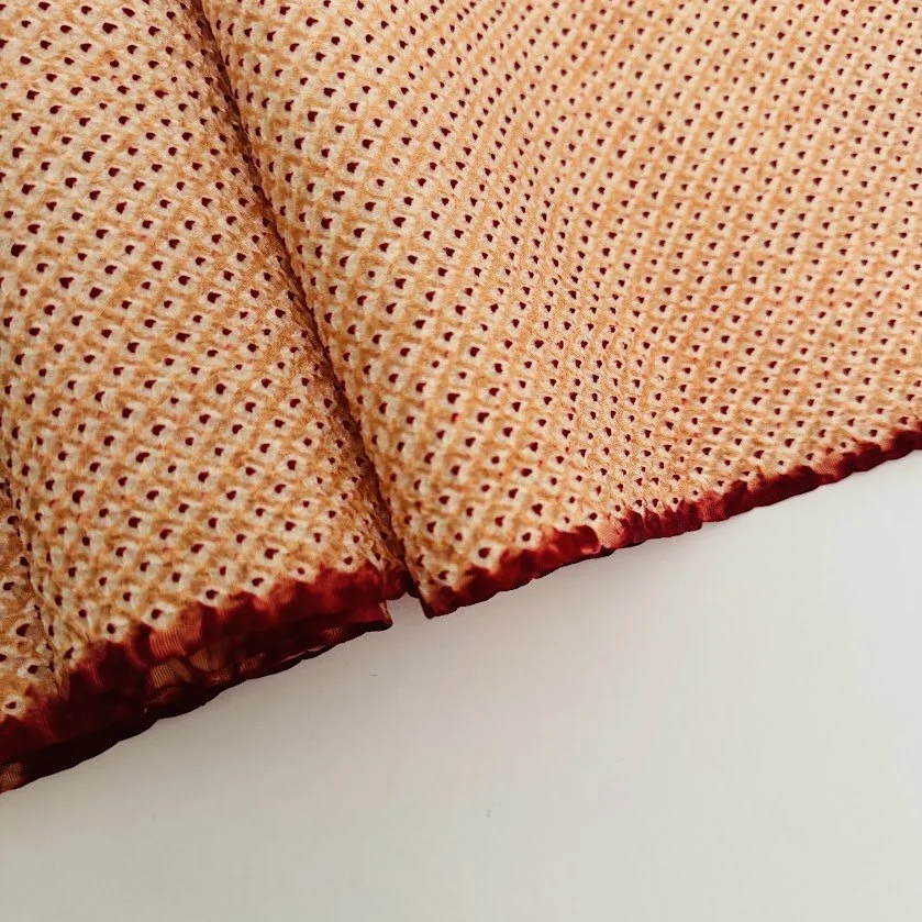 Apricot Shibori Silk Kimono Fabric SF45