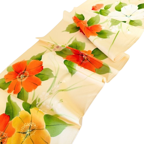 Hibiscus Island Hand Painted Kimono Silk RX36